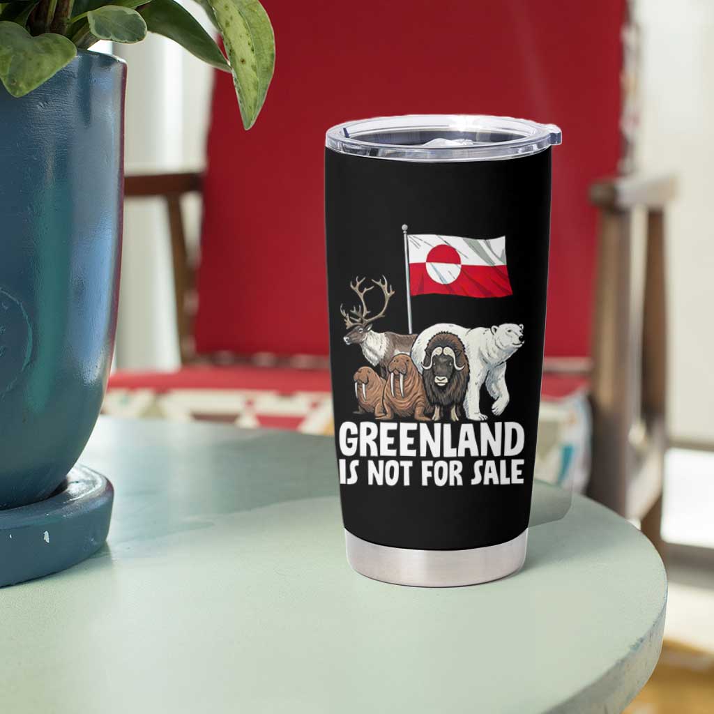 Greenland Is Not For Sale Tumbler Cup Arctic Animal Resist Protest Greenland Flag