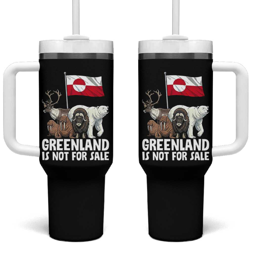 Greenland Is Not For Sale Tumbler With Handle Arctic Animal Resist Protest Greenland Flag