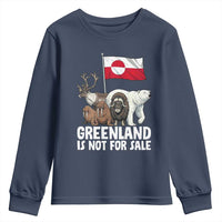 Greenland Is Not For Sale Youth Sweatshirt Arctic Animal Resist Protest Greenland Flag