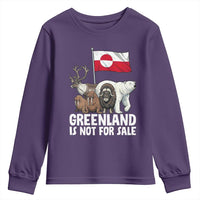 Greenland Is Not For Sale Youth Sweatshirt Arctic Animal Resist Protest Greenland Flag