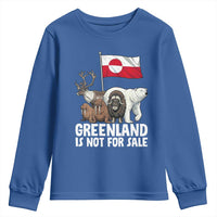 Greenland Is Not For Sale Youth Sweatshirt Arctic Animal Resist Protest Greenland Flag