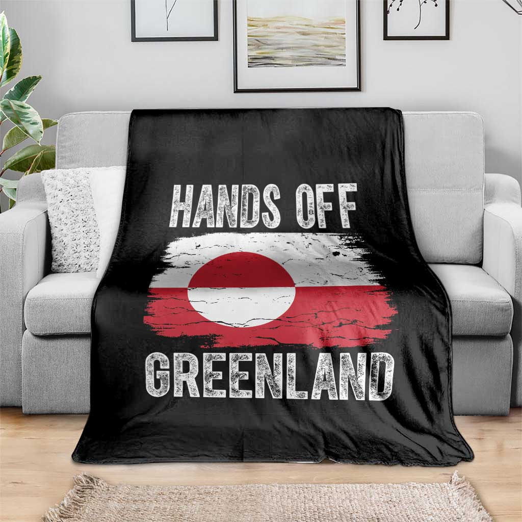 Hands Off Greenland Throw Blanket Distressed Flag Resist Political Protest
