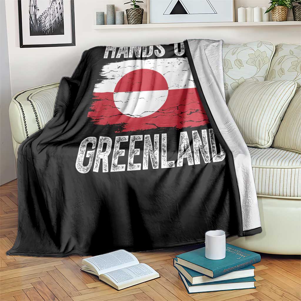 Hands Off Greenland Throw Blanket Distressed Flag Resist Political Protest