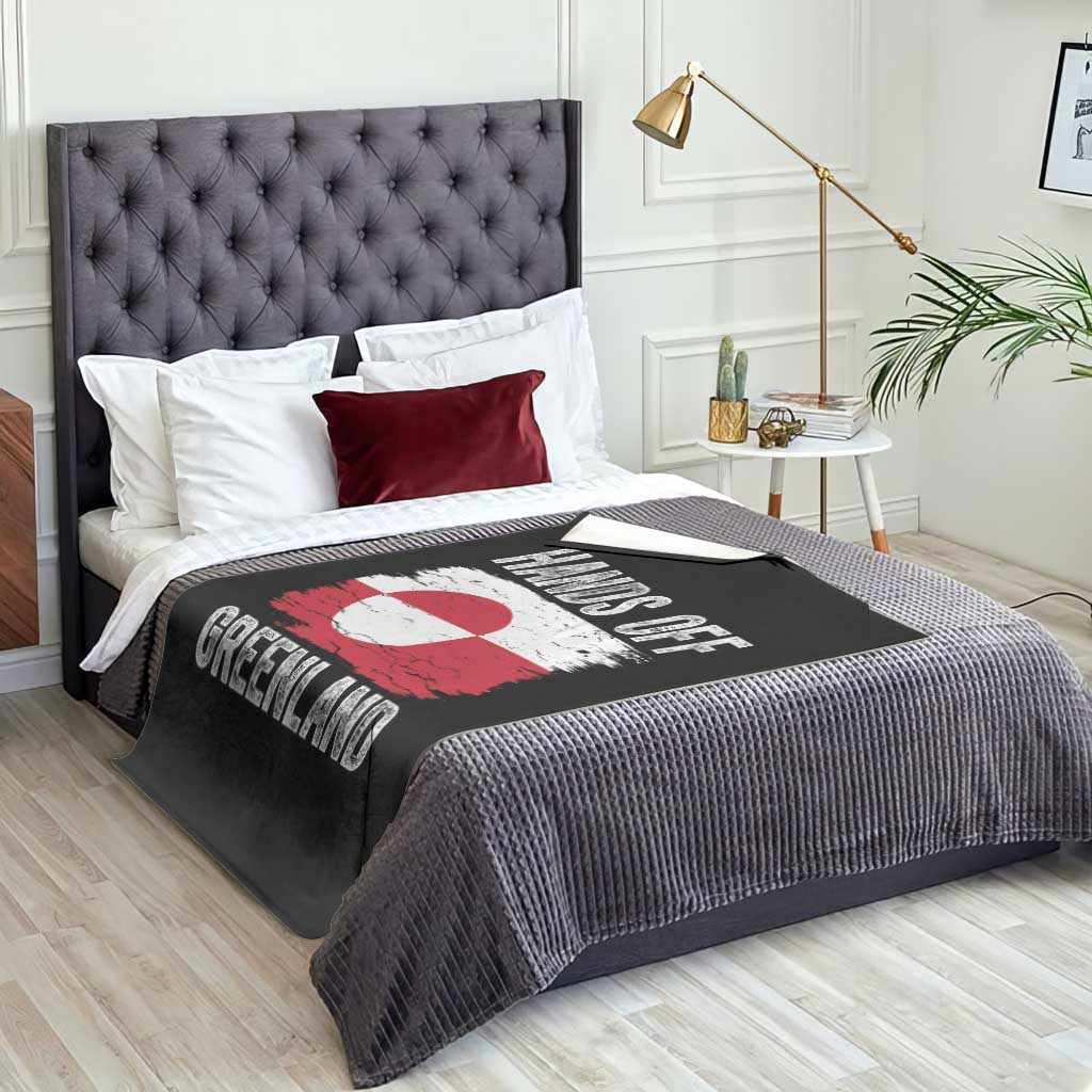 Hands Off Greenland Throw Blanket Distressed Flag Resist Political Protest