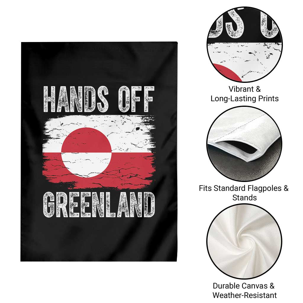 Hands Off Greenland Garden Flag Distressed Flag Resist Political Protest