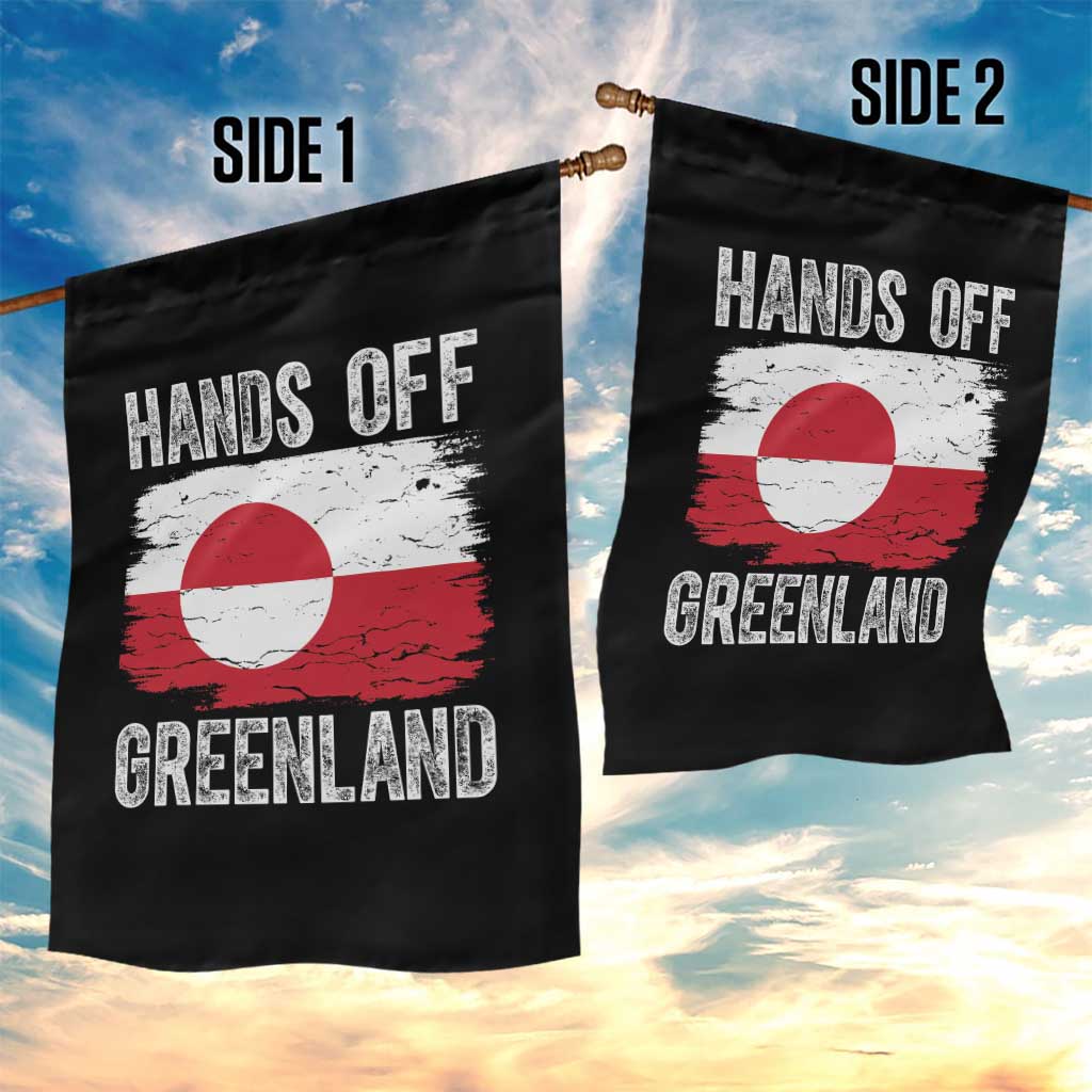 Hands Off Greenland Garden Flag Distressed Flag Resist Political Protest
