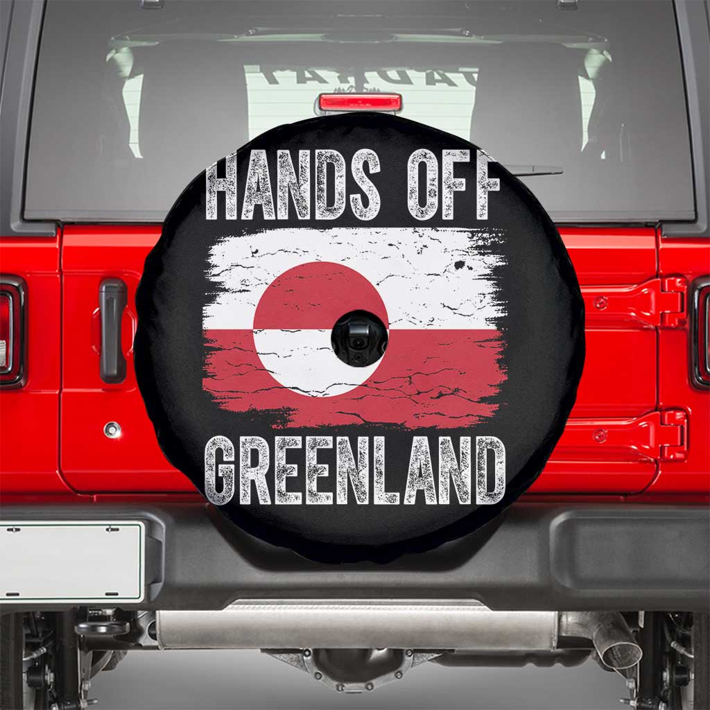 Hands Off Greenland Spare Tire Cover Distressed Flag Resist Political Protest
