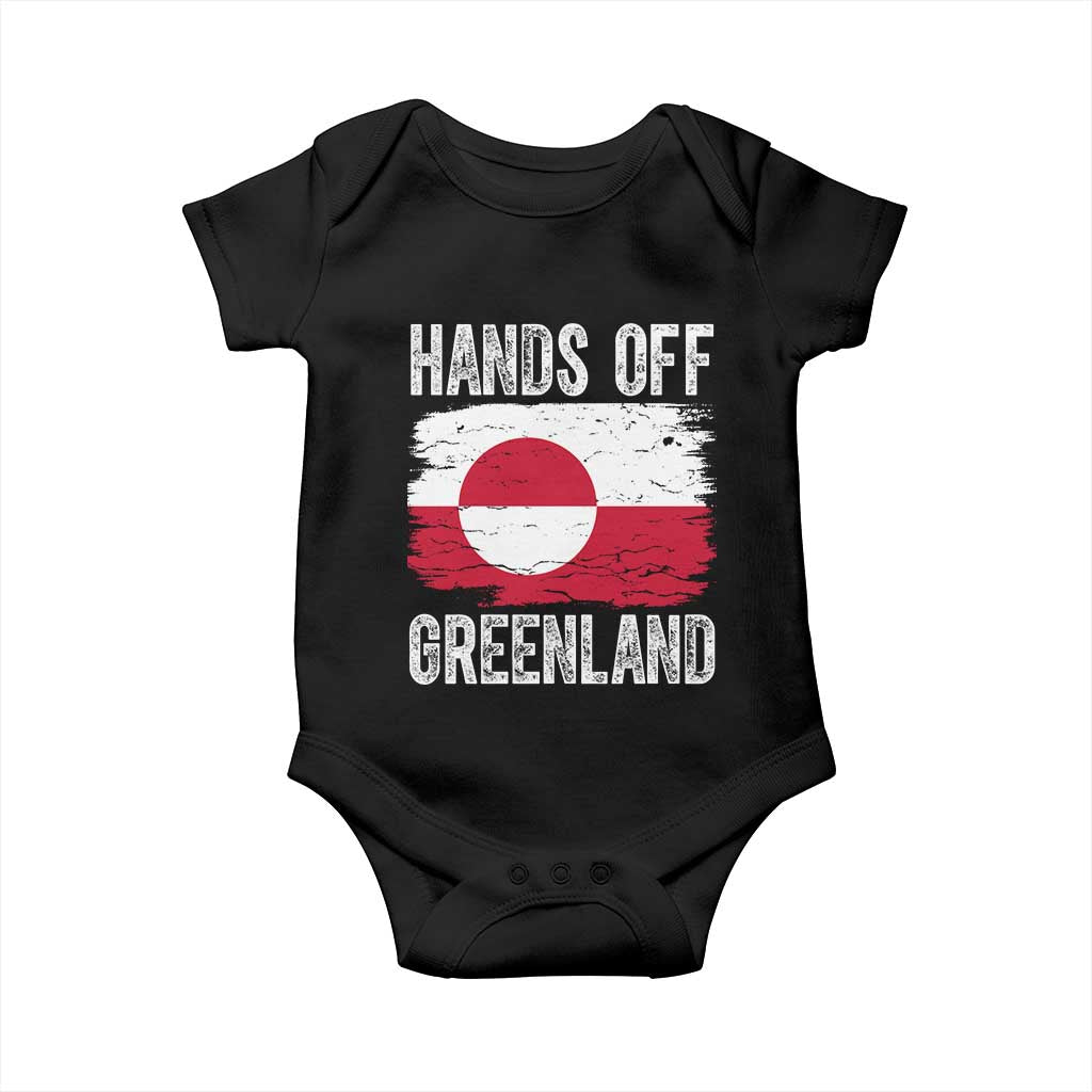 Hands Off Greenland Baby Onesie Distressed Flag Resist Political Protest