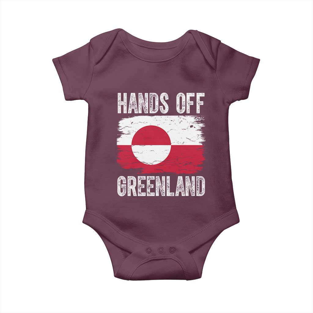 Hands Off Greenland Baby Onesie Distressed Flag Resist Political Protest