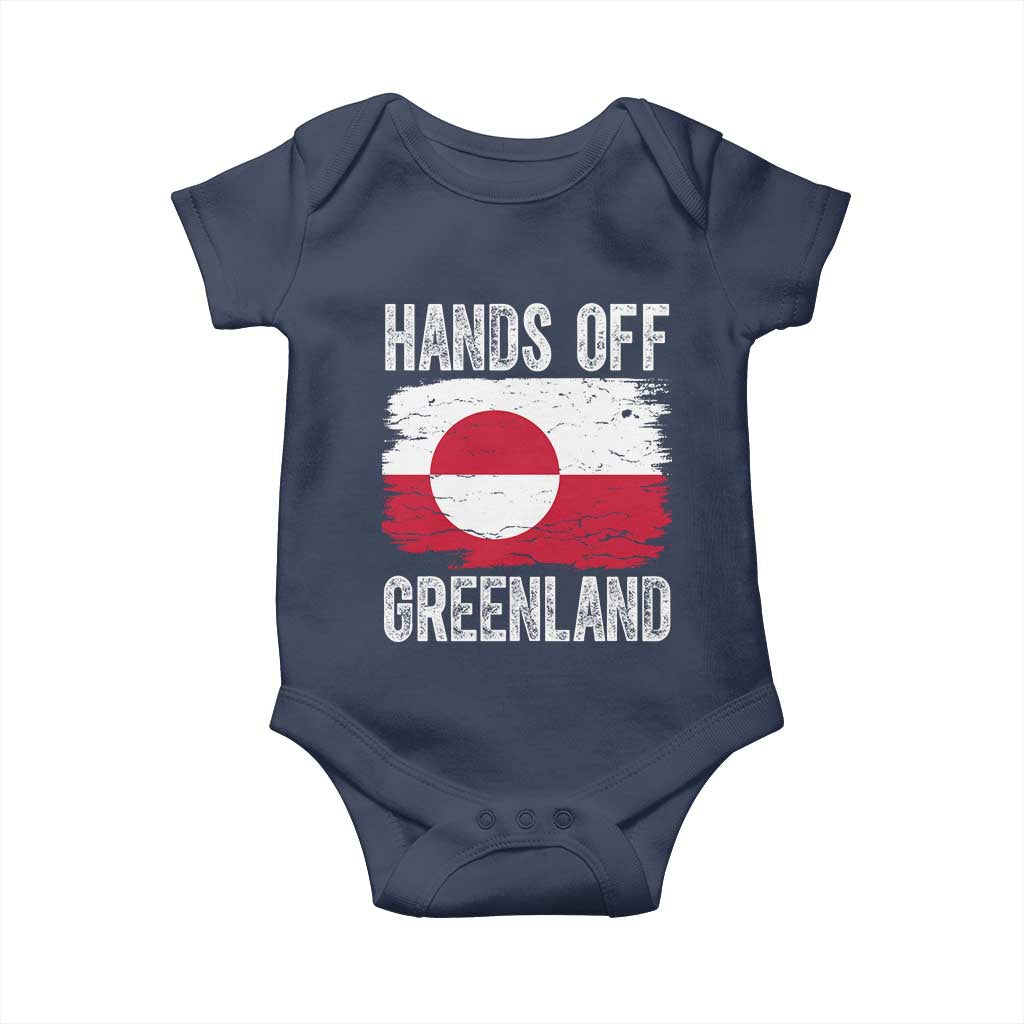 Hands Off Greenland Baby Onesie Distressed Flag Resist Political Protest