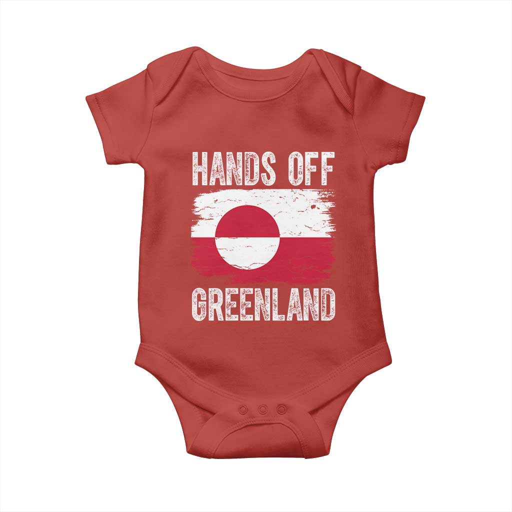 Hands Off Greenland Baby Onesie Distressed Flag Resist Political Protest