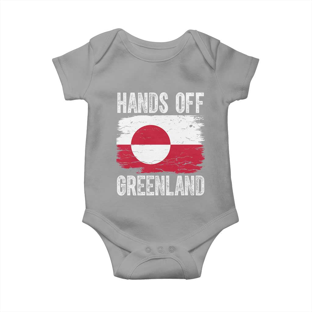 Hands Off Greenland Baby Onesie Distressed Flag Resist Political Protest