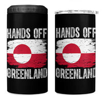 Hands Off Greenland 4 in 1 Can Cooler Tumbler Distressed Flag Resist Political Protest