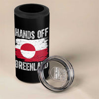 Hands Off Greenland 4 in 1 Can Cooler Tumbler Distressed Flag Resist Political Protest