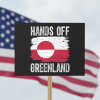 Hands Off Greenland Protest Sign Distressed Flag Resist Political Protest