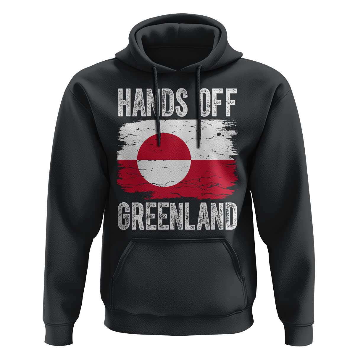 Hands Off Greenland Hoodie Distressed Flag Resist Political Protest
