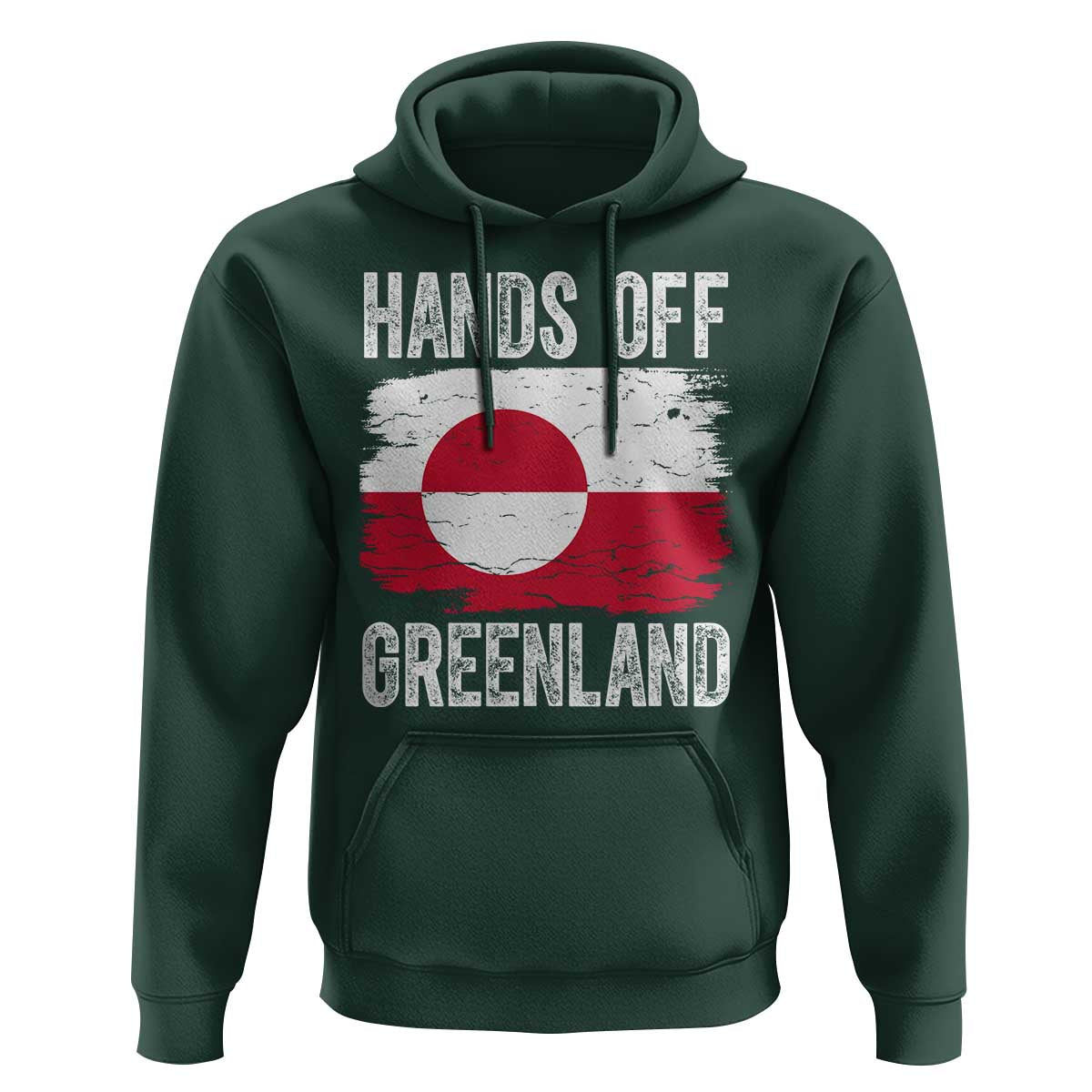 Hands Off Greenland Hoodie Distressed Flag Resist Political Protest