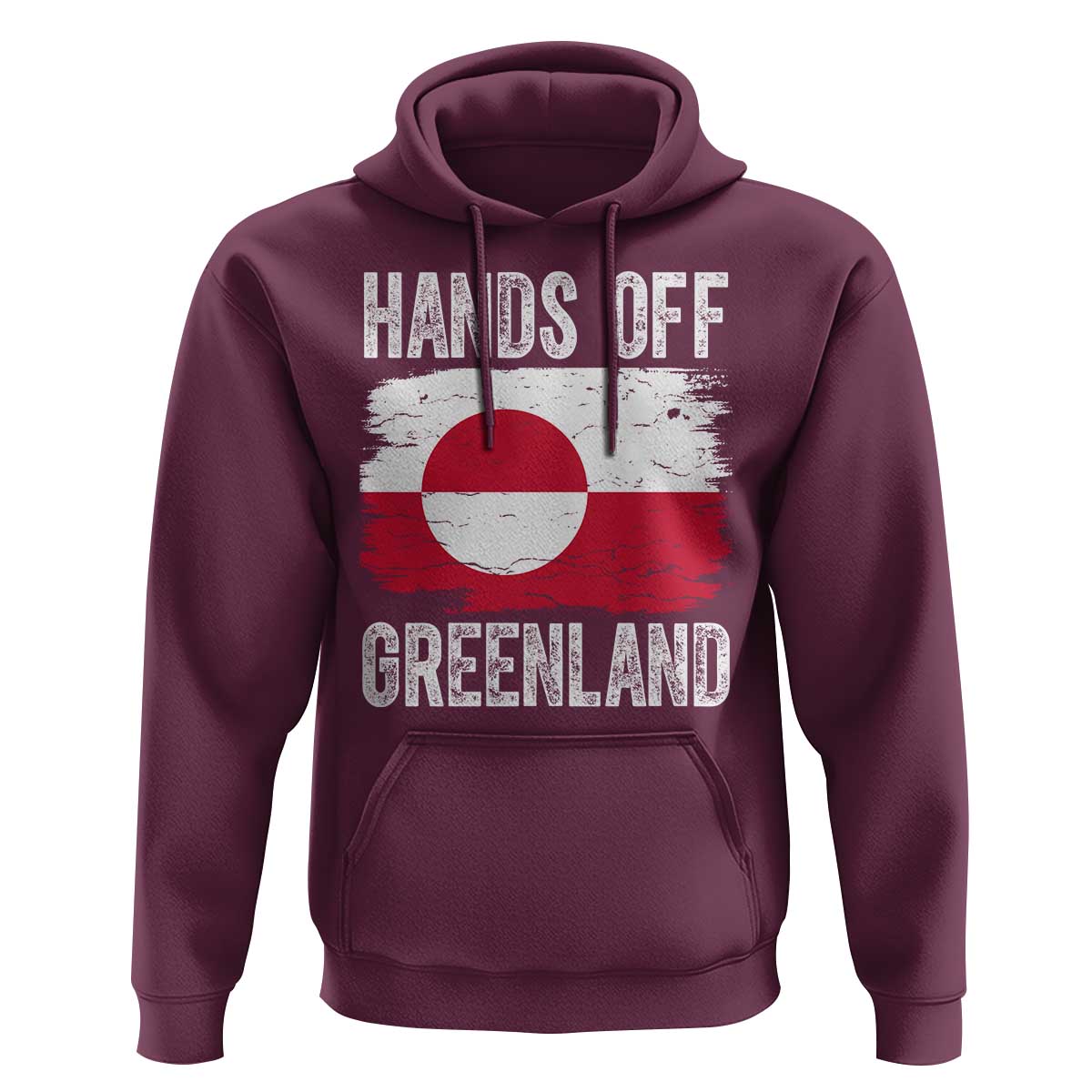 Hands Off Greenland Hoodie Distressed Flag Resist Political Protest