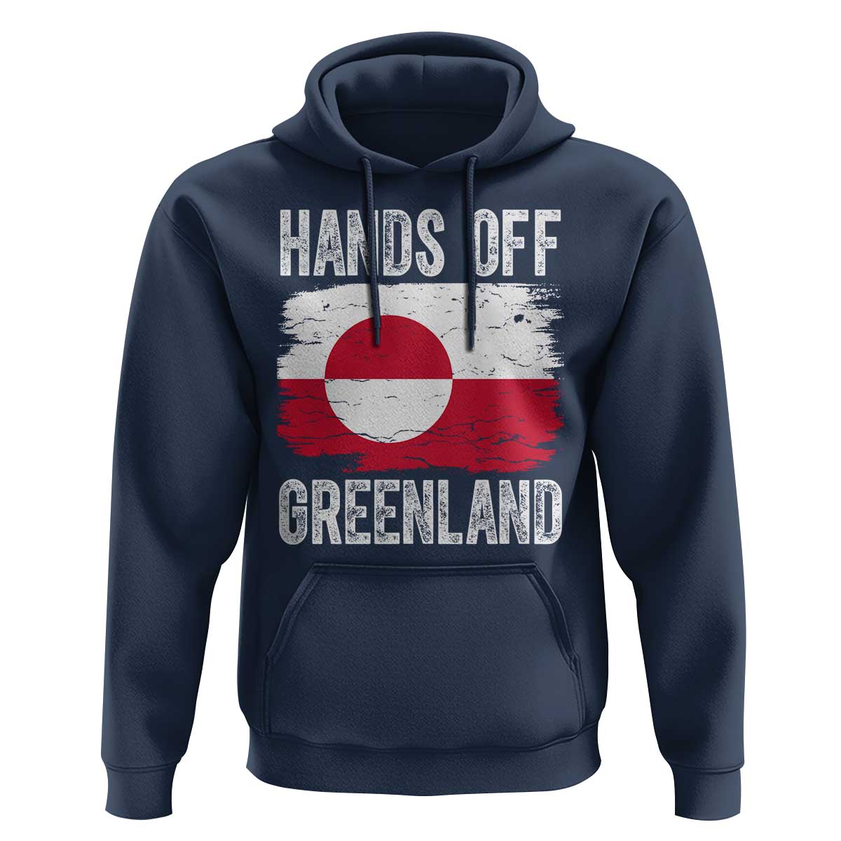 Hands Off Greenland Hoodie Distressed Flag Resist Political Protest
