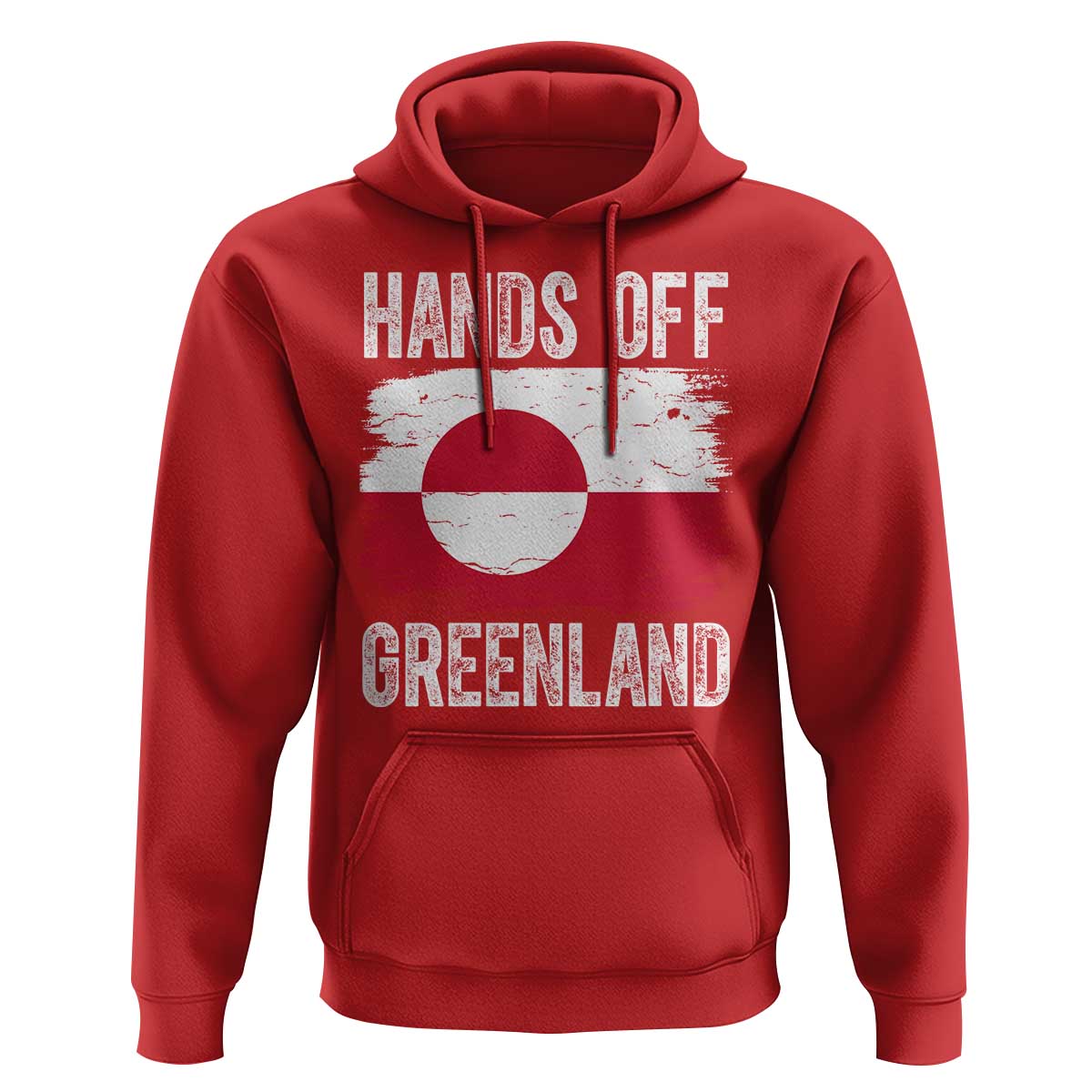 Hands Off Greenland Hoodie Distressed Flag Resist Political Protest