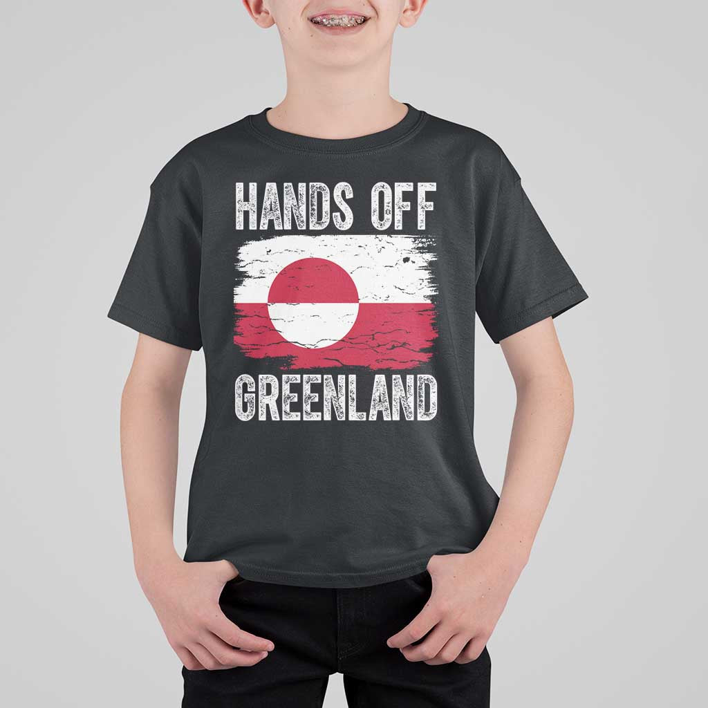 Hands Off Greenland T Shirt For Kid Distressed Flag Resist Political Protest