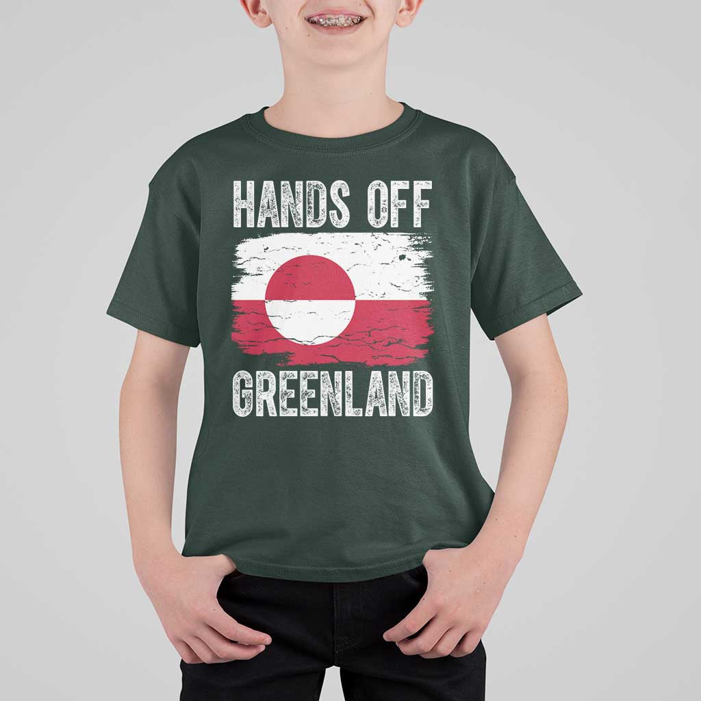 Hands Off Greenland T Shirt For Kid Distressed Flag Resist Political Protest