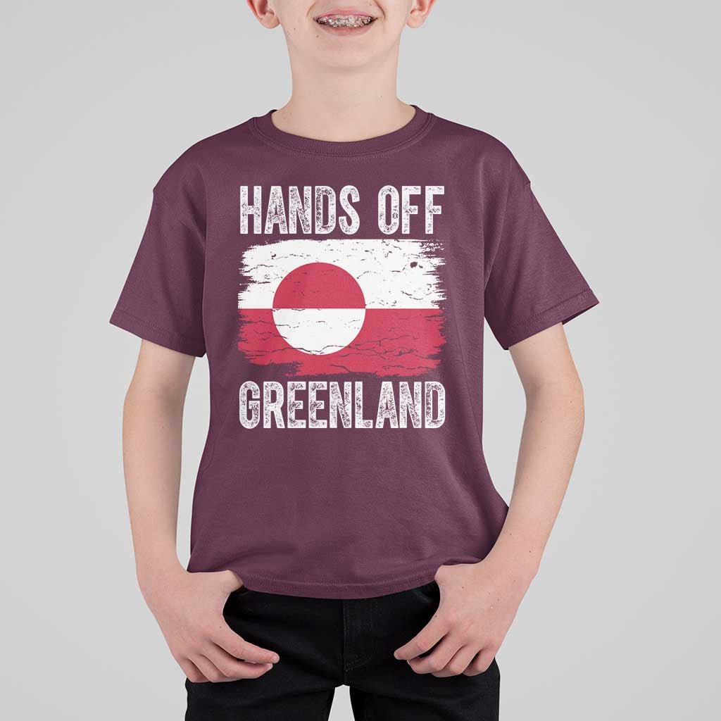 Hands Off Greenland T Shirt For Kid Distressed Flag Resist Political Protest
