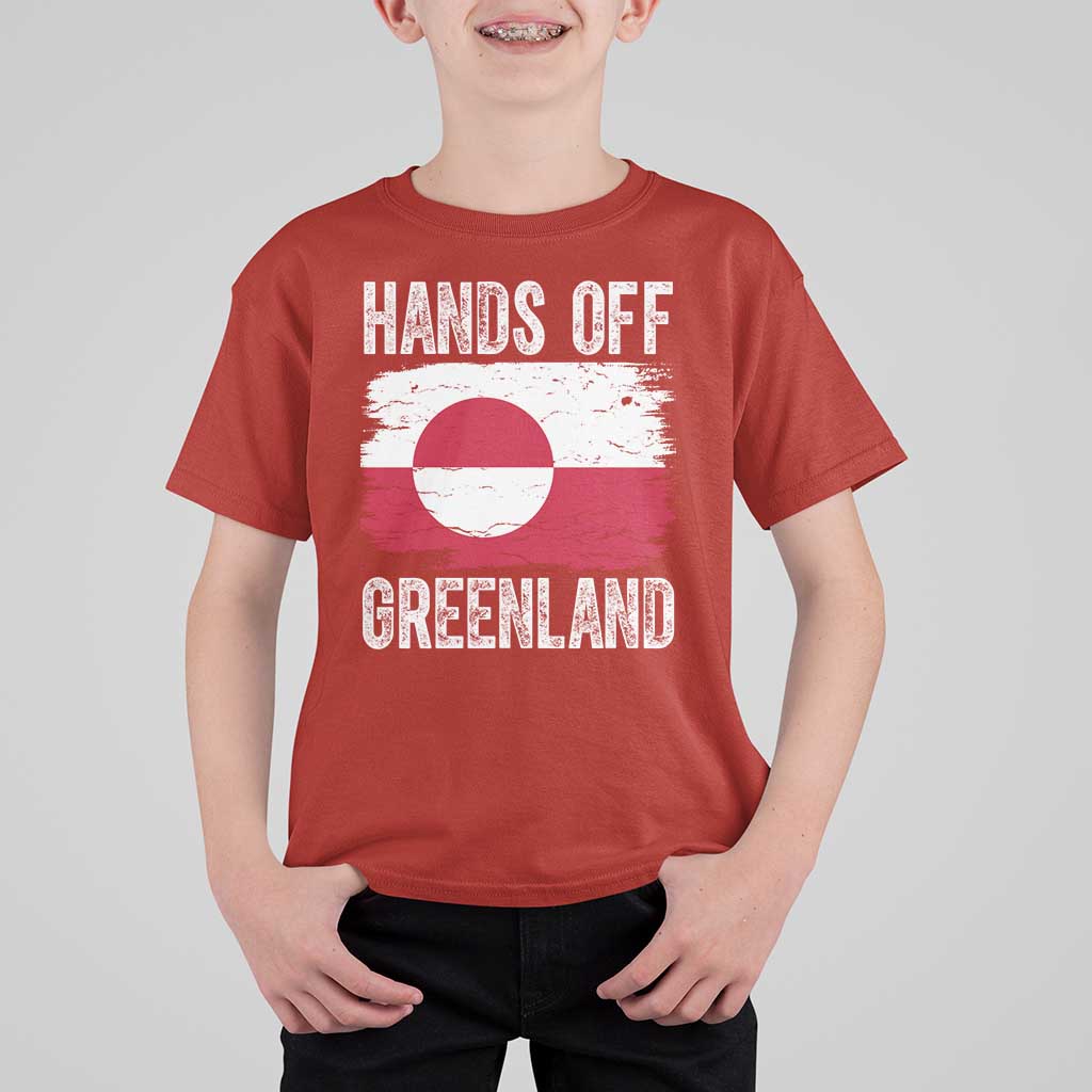 Hands Off Greenland T Shirt For Kid Distressed Flag Resist Political Protest