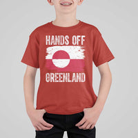 Hands Off Greenland T Shirt For Kid Distressed Flag Resist Political Protest