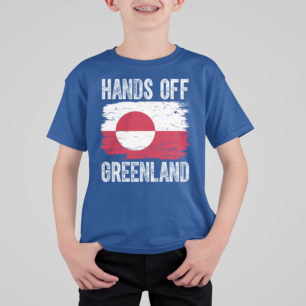 Hands Off Greenland T Shirt For Kid Distressed Flag Resist Political Protest