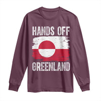 Hands Off Greenland Long Sleeve Shirt Distressed Flag Resist Political Protest