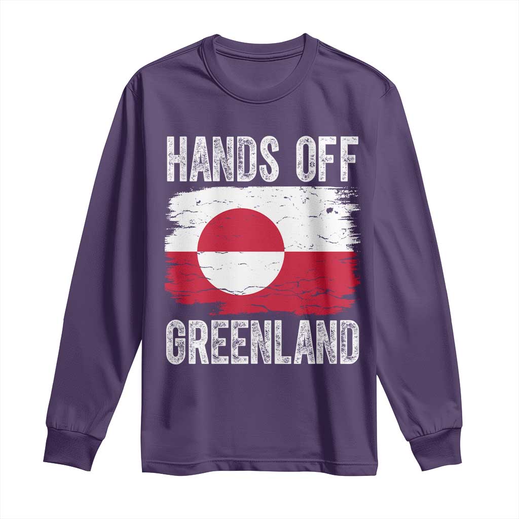 Hands Off Greenland Long Sleeve Shirt Distressed Flag Resist Political Protest
