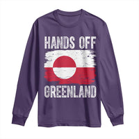 Hands Off Greenland Long Sleeve Shirt Distressed Flag Resist Political Protest