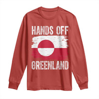 Hands Off Greenland Long Sleeve Shirt Distressed Flag Resist Political Protest