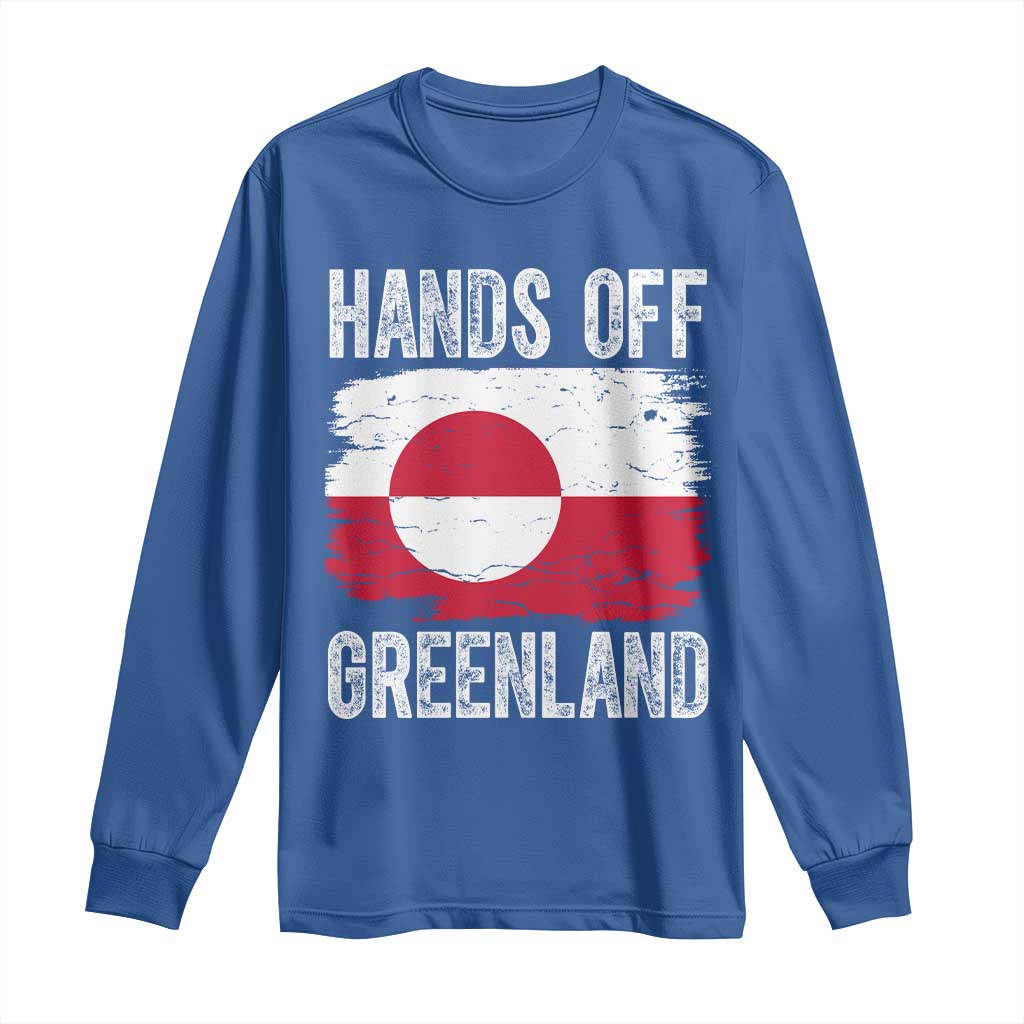 Hands Off Greenland Long Sleeve Shirt Distressed Flag Resist Political Protest