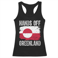Hands Off Greenland Racerback Tank Top Distressed Flag Resist Political Protest