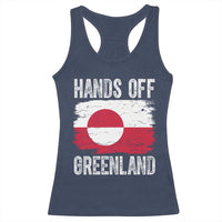 Hands Off Greenland Racerback Tank Top Distressed Flag Resist Political Protest