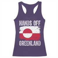 Hands Off Greenland Racerback Tank Top Distressed Flag Resist Political Protest