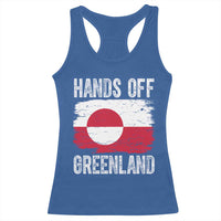 Hands Off Greenland Racerback Tank Top Distressed Flag Resist Political Protest