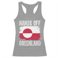 Hands Off Greenland Racerback Tank Top Distressed Flag Resist Political Protest