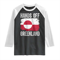 Hands Off Greenland Raglan Shirt Distressed Flag Resist Political Protest