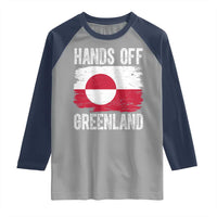 Hands Off Greenland Raglan Shirt Distressed Flag Resist Political Protest