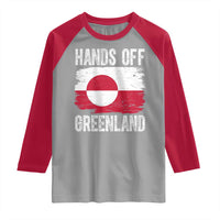 Hands Off Greenland Raglan Shirt Distressed Flag Resist Political Protest