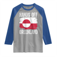 Hands Off Greenland Raglan Shirt Distressed Flag Resist Political Protest