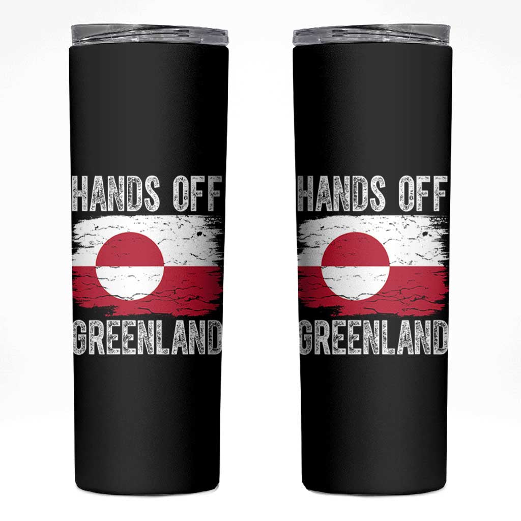 Hands Off Greenland Skinny Tumbler Distressed Flag Resist Political Protest