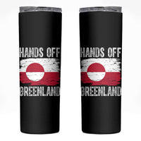 Hands Off Greenland Skinny Tumbler Distressed Flag Resist Political Protest