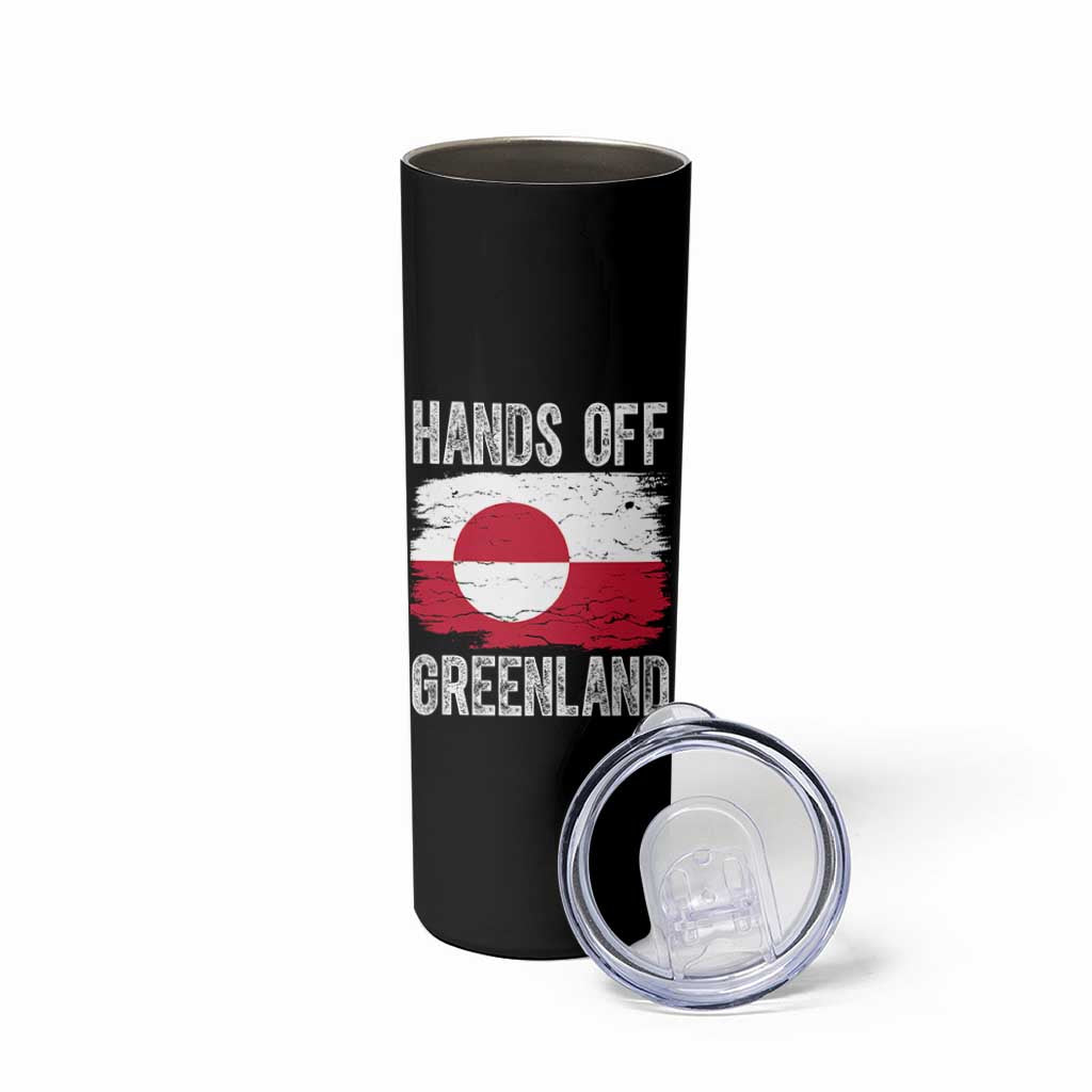 Hands Off Greenland Skinny Tumbler Distressed Flag Resist Political Protest