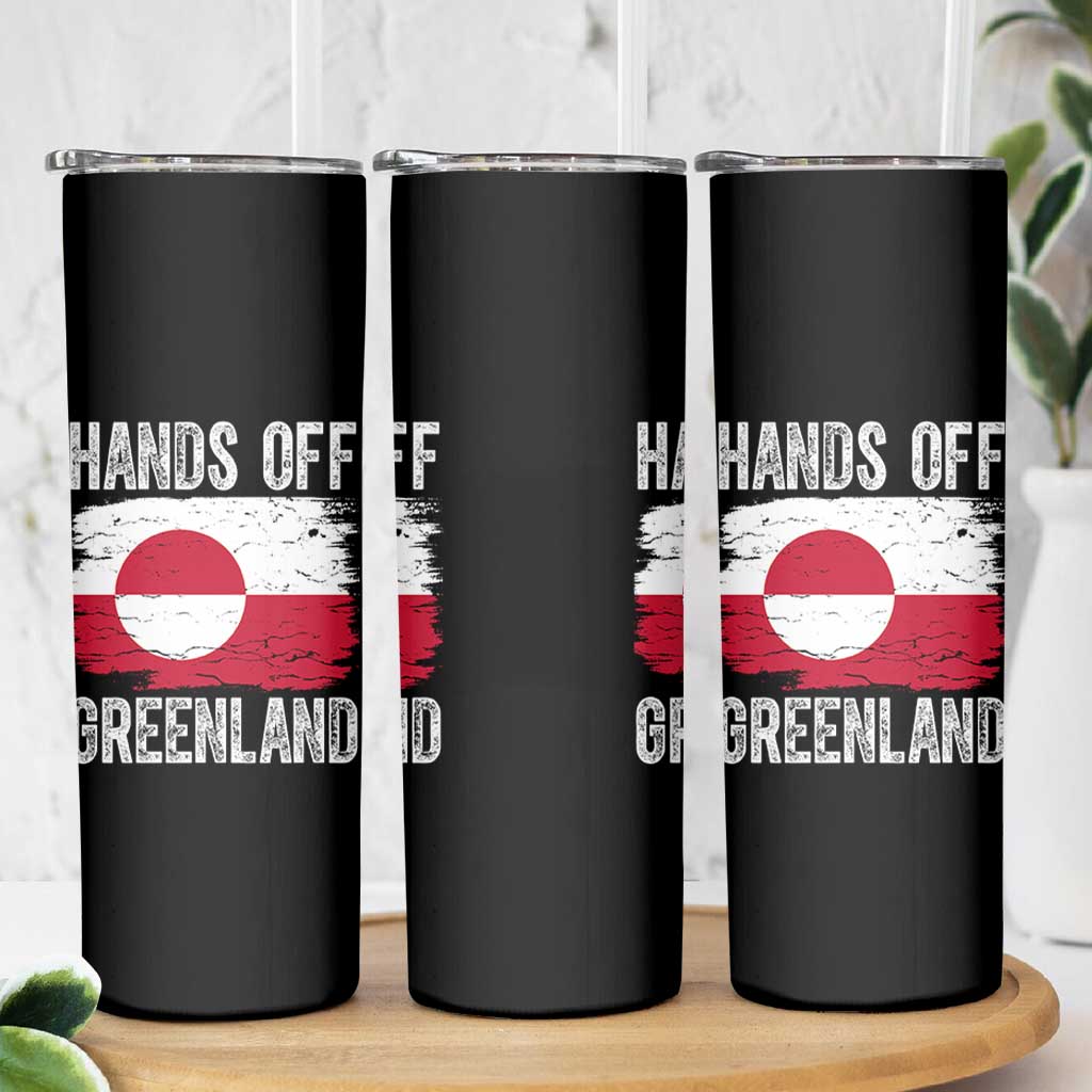 Hands Off Greenland Skinny Tumbler Distressed Flag Resist Political Protest