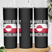 Hands Off Greenland Skinny Tumbler Distressed Flag Resist Political Protest