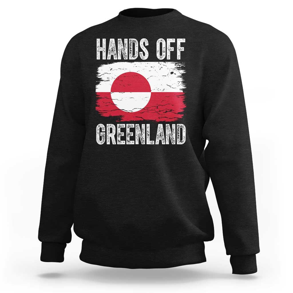 Hands Off Greenland Sweatshirt Distressed Flag Resist Political Protest